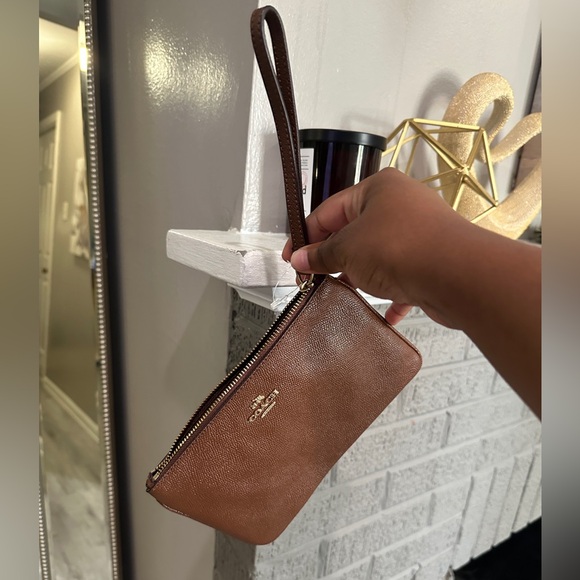 Coach Handbags - Coach Brown Leather Wristlet